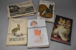 A selection of vintage postcards, Mabel Lucie Atwell, special occasion, novelty and travel