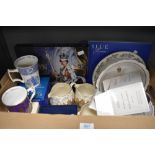 A selection of Queen Elizabeth II commemorative china wares, to include Royal Worcester cup and