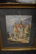 N (20th century) a watercolour Continental townscape initialled and dated June 4th (18)64 29 x