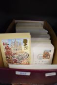 GB, 1990's SHOEBOX OF PHQ STAMP CARDS BY SETS, USED, MOST WITH SPECIAL HANDSTAMPS Shoe box with