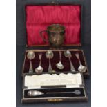 A set of six Edwardian silver teaspoons, Old English pattern bright cut with foliate designs,