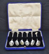 A group of eight Mexican 925 grade white metal coffee spoons, the stems marked 'mexico' and