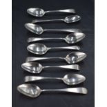 A mixed lot of nine Georgian silver teaspoons, mainly Old English pattern with various dates, makers