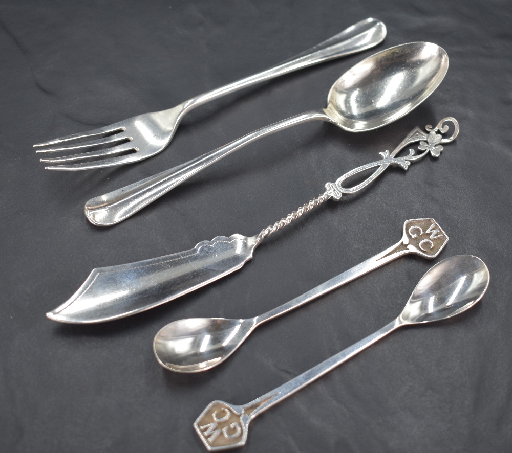 A pair of silver preserve spoons with shaped terminals initialled possibly for Windermere Golf Club, - Image 2 of 3