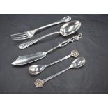 A pair of silver preserve spoons with shaped terminals initialled possibly for Windermere Golf Club,
