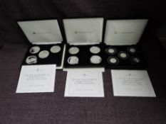 Three Jubilee Mint Silver Proof Coin Sets or part Sets, 200th Anniversary of Queen Victoria £1 x5,