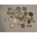 A small selection of Victorian Silver Coins, Threepences up to Crowns, most worn, approx 5.5oz or