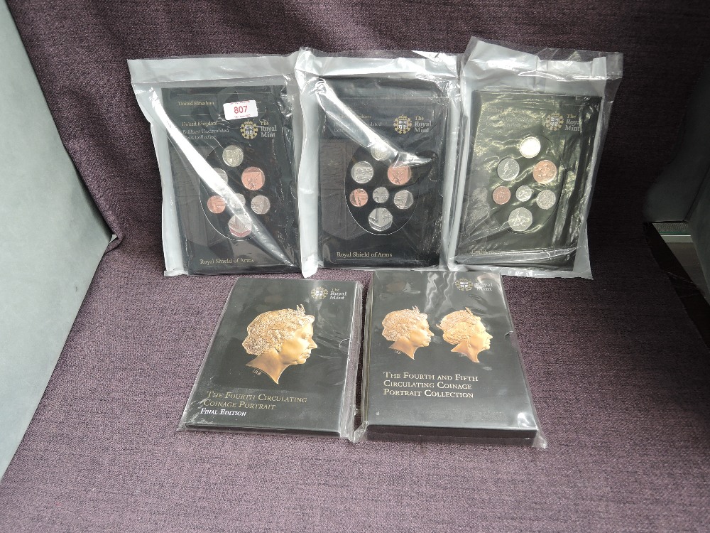 A collection of Royal Mint Coin Sets, 2015 The Forth and Fifth Circulating Coinage Portrait