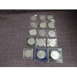 A collection of 15 British Crowns including George IV 1822 Secundo, Victorian 1891, 1892, 1893