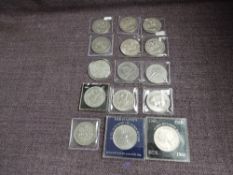 A collection of 15 British Crowns including George IV 1822 Secundo, Victorian 1891, 1892, 1893
