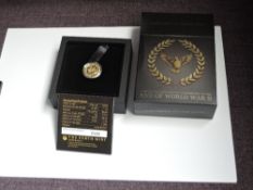 A Perth Mint 1/4oz Gold Proof Coin, 2020 75th Anniversary of World War II, limited edition 0586/1000