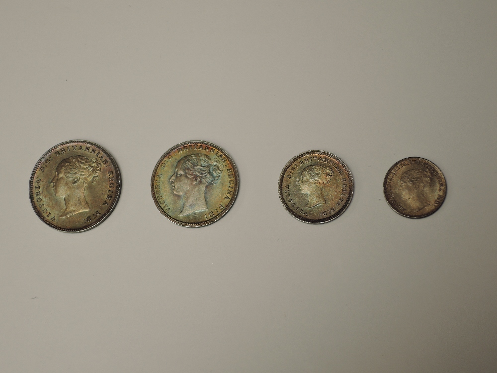 A set of 1885 Queen Victoria Silver Maundy Coins, Four Pence, Threepence, Two Pence and Penny - Image 2 of 2