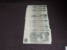 Thirty One Pound Banknotes in consecutive numbers, in unused condition, dated 1970, Page HU62 1359