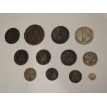 A small collection of United Kingdom Coins, Farthing 1694 & 1825, Half Pennies 1799 & 1806 x2, Penny