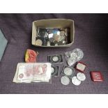 A collection of GB & World Coins, modern & old including Roman Coins, Banknotes and 50p's