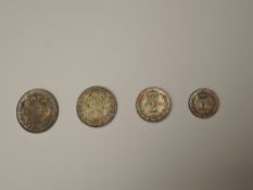 A set of 1894 Queen Victoria Silver Maundy Coins, Four Pence, Threepence, Two Pence and Penny