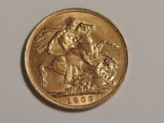 A 1909 Edward VII Gold Sovereign, Royal Mint