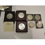 A small collections of Crowns, 1935 x2, 1937 and 1951 x4, some cased