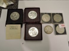 A small collections of Crowns, 1935 x2, 1937 and 1951 x4, some cased