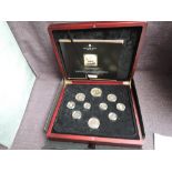 A London Mint The 1953 Coronation Majesty Year Set, ten coins Farthing to Crown, fully layered in