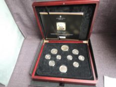 A London Mint The 1953 Coronation Majesty Year Set, ten coins Farthing to Crown, fully layered in