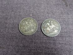 Two GB Queen Victoria Silver Crowns, 1889 & 1890