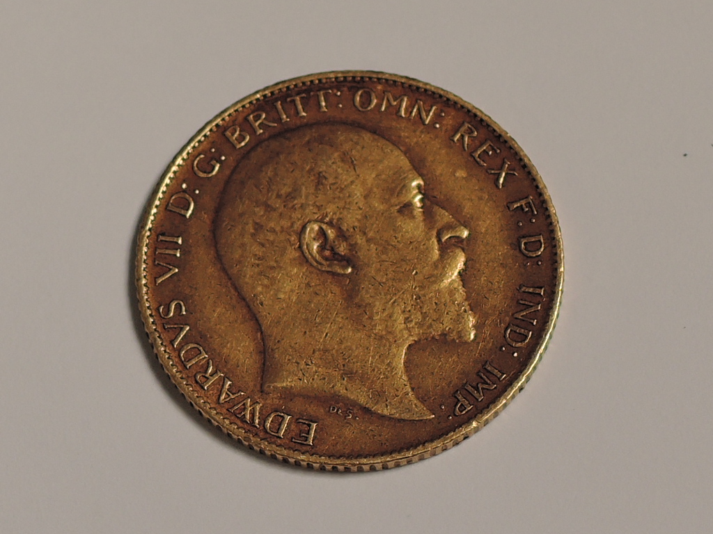 A 1910 Edward VII Gold Half Sovereign, Royal Mint - Image 2 of 2