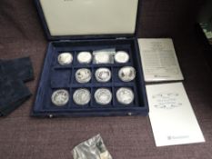 A part cased set of Eleven Westminster Mint Diana Princess of Wales Coin Collection, all Silver
