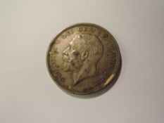 A GB 1927 George V Silver Crown, small amount of paint on edge