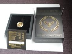 A Perth Mint 1/4oz Gold Proof Coin, 2020 75th Anniversary of World War II, limited edition 0596/1000