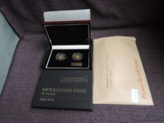 A London Mint Two Gold Coin Set, 75th Anniversary of Operation Fish 1940-2015, operation fish with