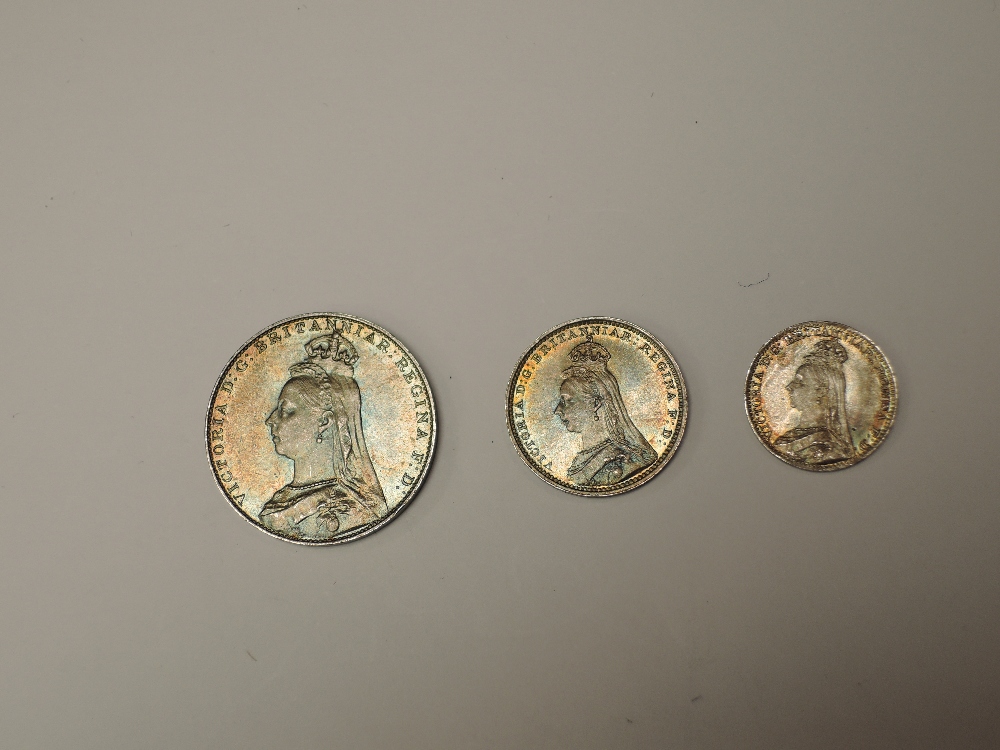 A part set of 1888 Queen Victoria Silver Maundy Coins, Four Pence, Two Pence and Penny - Image 2 of 2