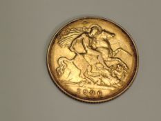 A 1906 Edward VII Gold Half Sovereign, Royal Mint
