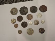 A collection of GB & American Coins, GB including George III Crown (worn), 1797 Cartwheel Two Pence,