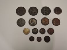 A collection of GB Queen Victoria Coins, Third Farthing 1844 x2, Farthing 1858, 1860, 1866, 1894,