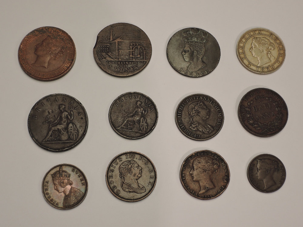 A collection of Commonwealth Coins, Ionikon Kpatos 1819 Penny and 1819 Half Penny, Gibraltar 1842 - Image 2 of 2