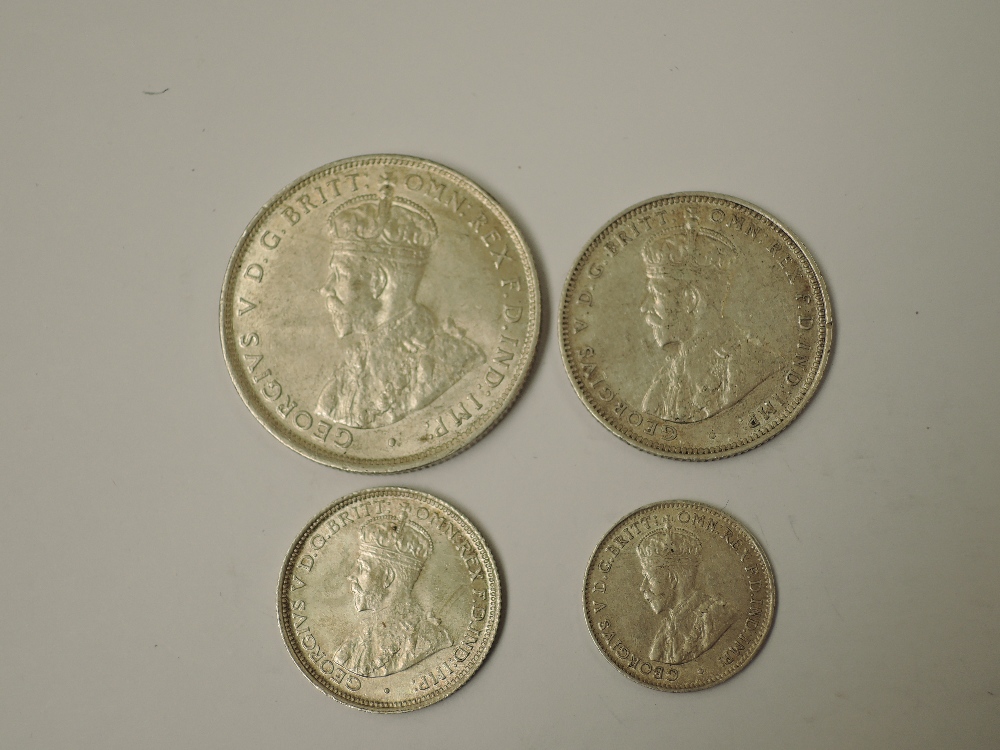 A set of four 1911 George V Australian Silver Coins, Florin, Shilling, Sixpence and Threepence, - Image 2 of 2