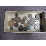 A collection of GB & World Coins and Medallions including 1806, 1834, 1842 & 1858 Farthings,