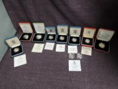 Ten Royal Mint GB Silver Proof Coins, £2 1994, 1996 and 1997, £1 1984, 1995, 1996, 1998, 1999 all