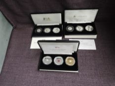 Two Jubilee Mint Three Coin Sets, 80th Anniversary of the Battle of Britain Fine Silver Proof Coin