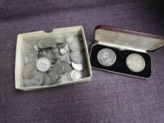 A collection of GB Silver Coins, Threepences to Crowns, 1935 and 1937 Crowns, approx 12oz along with