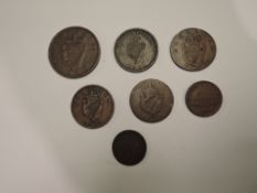 Six Irish Coins, 1823 Penny, 1769, 1805, 1822 & 1823 Half Pennies, 1806 Farthing and a One