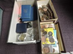 A collection of GB Coins, Pennies, Half Pennies, modern Crowns, First Decimal Coin Sets etc