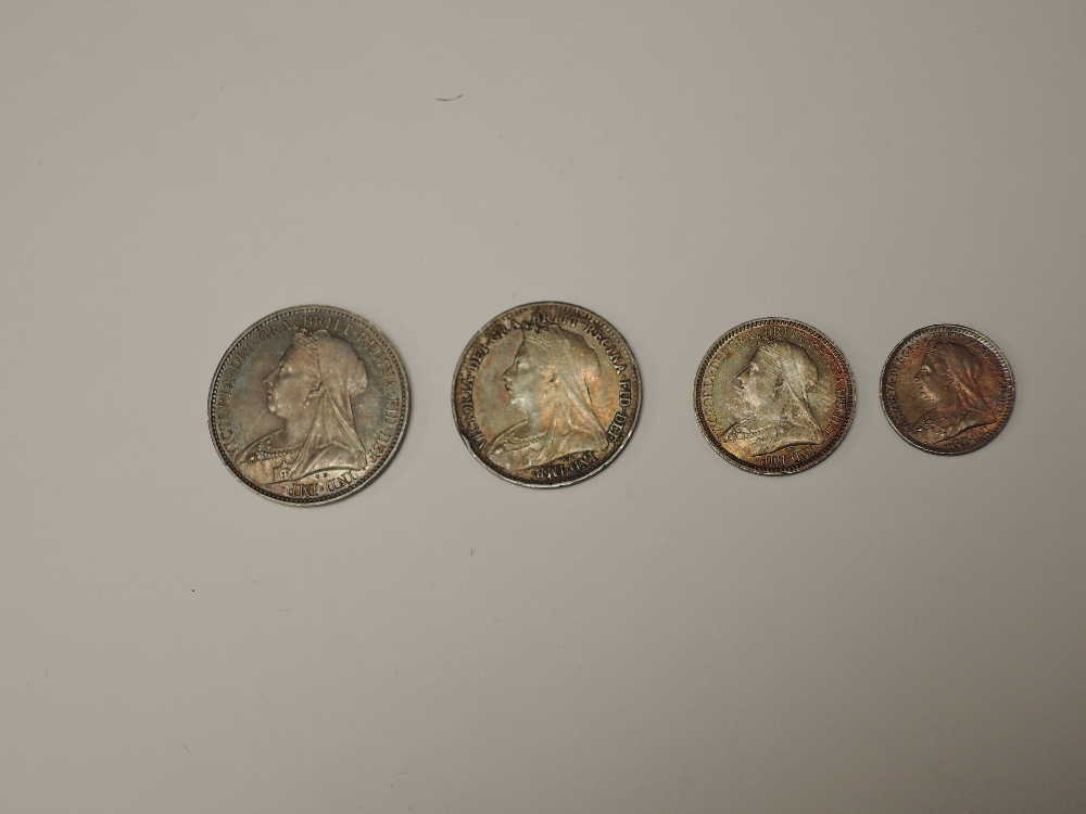 A set of 1894 Queen Victoria Silver Maundy Coins, Four Pence, Threepence, Two Pence and Penny - Image 2 of 2