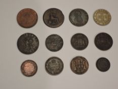 A collection of Commonwealth Coins, Ionikon Kpatos 1819 Penny and 1819 Half Penny, Gibraltar 1842