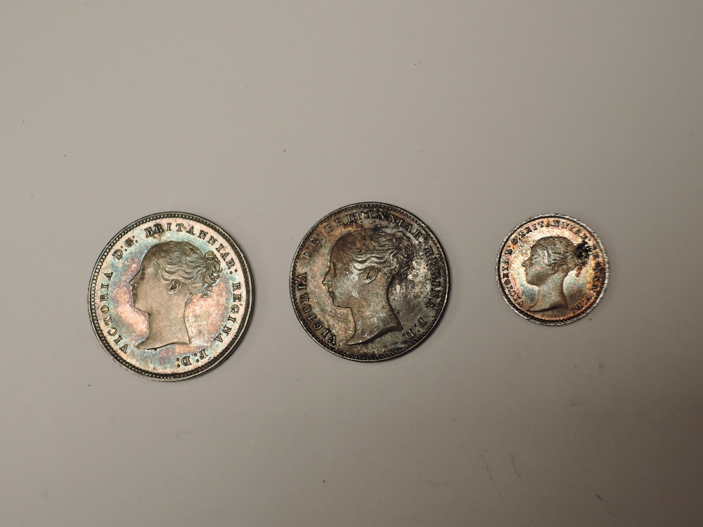 A part set of 1860 Queen Victoria Silver Maundy Coins, Four Pence, Threepence and Penny - Image 2 of 2