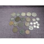 A small collection of Coins including Australian 1937 Crowns x3, USA 1922 Dollar, 1780 Austria