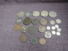 A small collection of Coins including Australian 1937 Crowns x3, USA 1922 Dollar, 1780 Austria