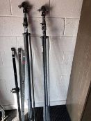 A pair of tripod stands and lighting bars