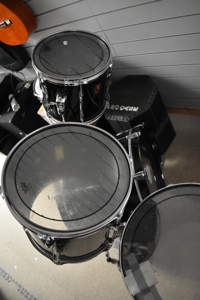 A 1994 Premier APK, 5 piece shell drum kit , comprising kick drum, snare, pair of kick mounted - Image 3 of 3